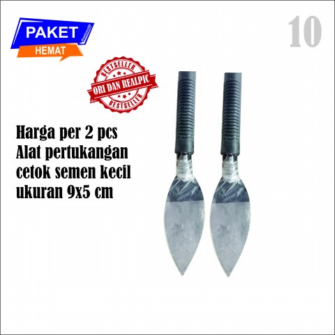 10) paket hemat 2 pcs alat tukang bangunan cetok kecil gagang karet hitam cetok unik