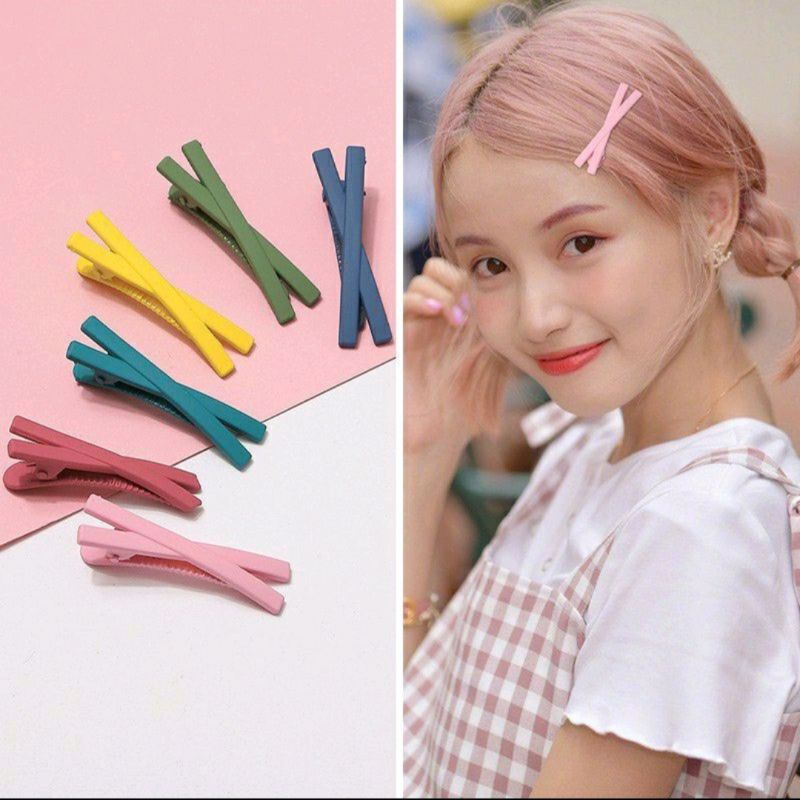 Jepit Rambut Korea Model Silang Warna Warni Hair Clip Hair Pin Jepit Poni Aksesories