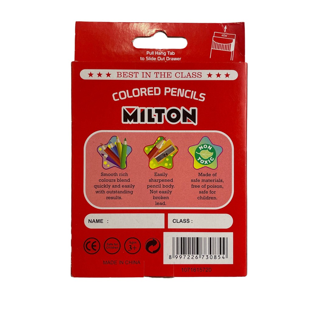 12pcs Pensil Warna / Colour Pencil Milton Pendek