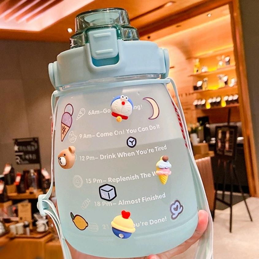 (STOK TERBATAS) YGS - E104- Botol Motivasi lucu 1.4L  / Botol Minum Penanda Waktu 1400ml / Botol Vir