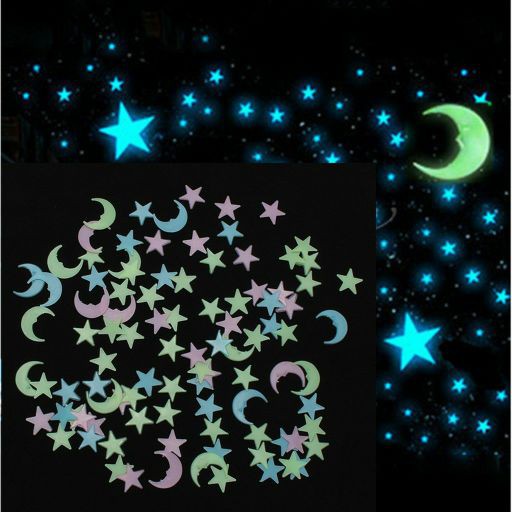 Sticker GLOW IN THE DARK / Wallpaper Dinding Stiker Glow in the Dark Bulan Bintang Star