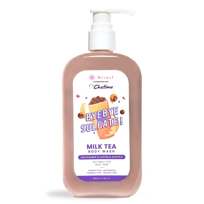 Mirael x Chatime x Shopee Limited Edition Bye Bye Sulfate Body Wash 340ml | Body Scrub 250ml - Orange Tea | Milk Tea | Rose Tea