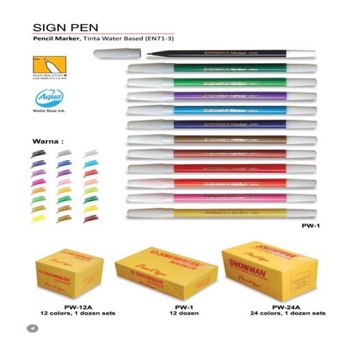 

Spidol Warna Snowman PW-6A, PW-12A, PW-24A Per Set