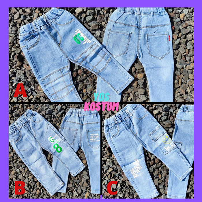 Celana Jeans Anak Laki-Laki Import Premium Panjang Cowok Skinny Strerch Kids 2 - 7 Tahun