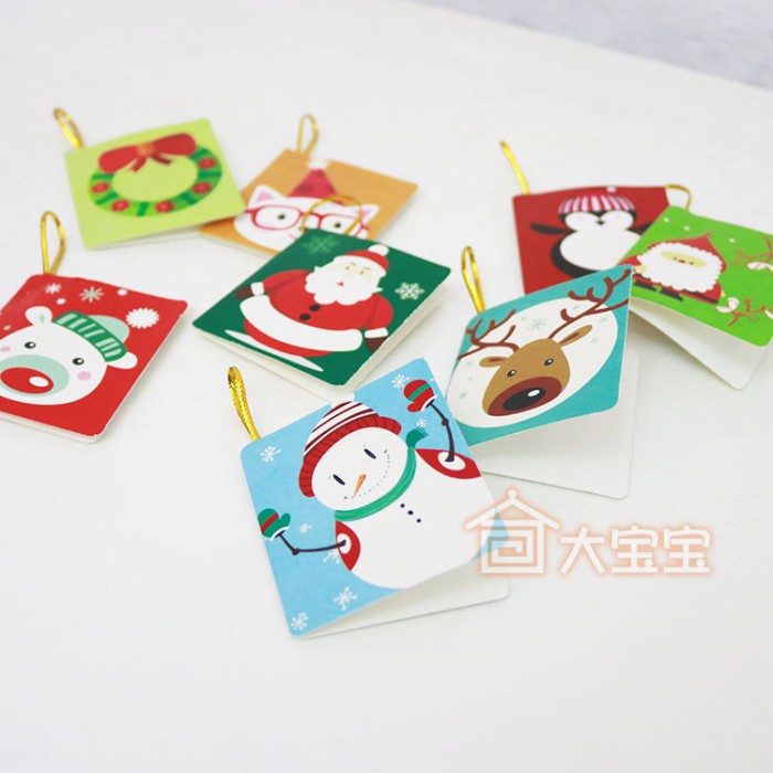 Kartu Natal Kecil 216 pcs Merry Christmas Card Hang Tag Kartu Ucapan GROSIR Kartu Natal Mini MURAH