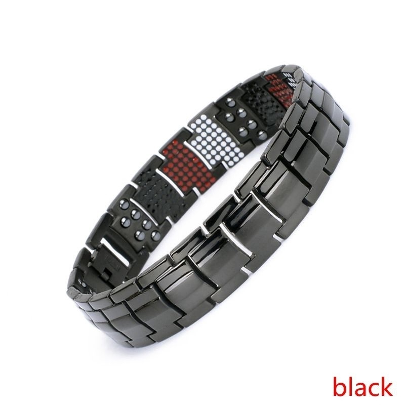 Gelang Punk Bahan Stainless Steel dengan Magnet untuk Pria
