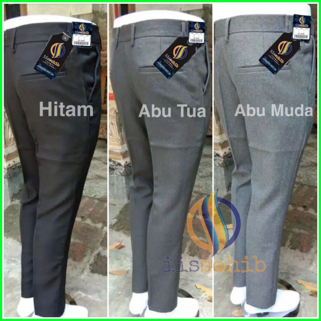 CELANA FORMAL KANTOR PRIA SLIMFIT BAHAN DASAR KAIN