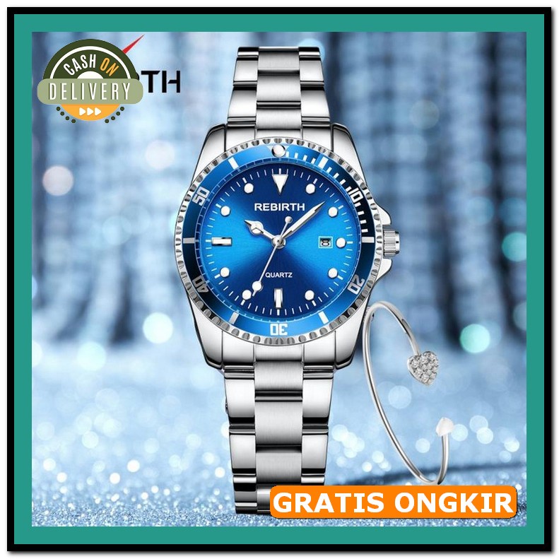 Jam Analog Mewah Anti Air 1262S Original Gold Jm Tangan Wanita Desain  Jam Tangan Rebirth Wanita San