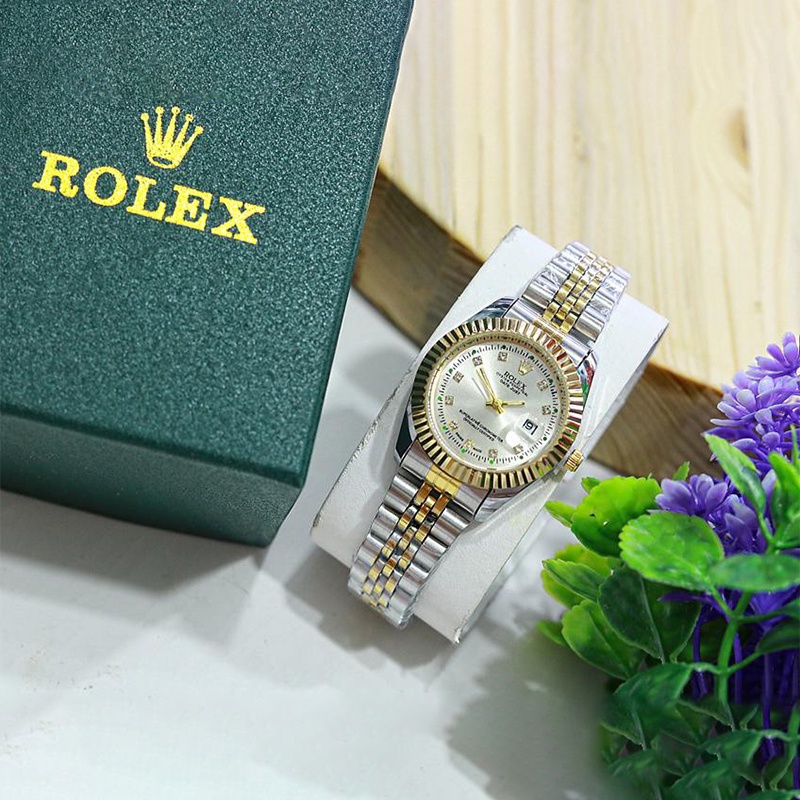 VAN Gogh BEST SELLER !!! Jam Tangan Pria Rolex  Tanggal Aktif Tali Rantai Free Box Original , Kartu &amp; Baterai