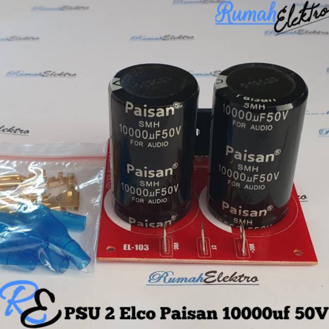Kit PSU 2 Elco PAISAN SMH 10000uf 50V Plus Skun