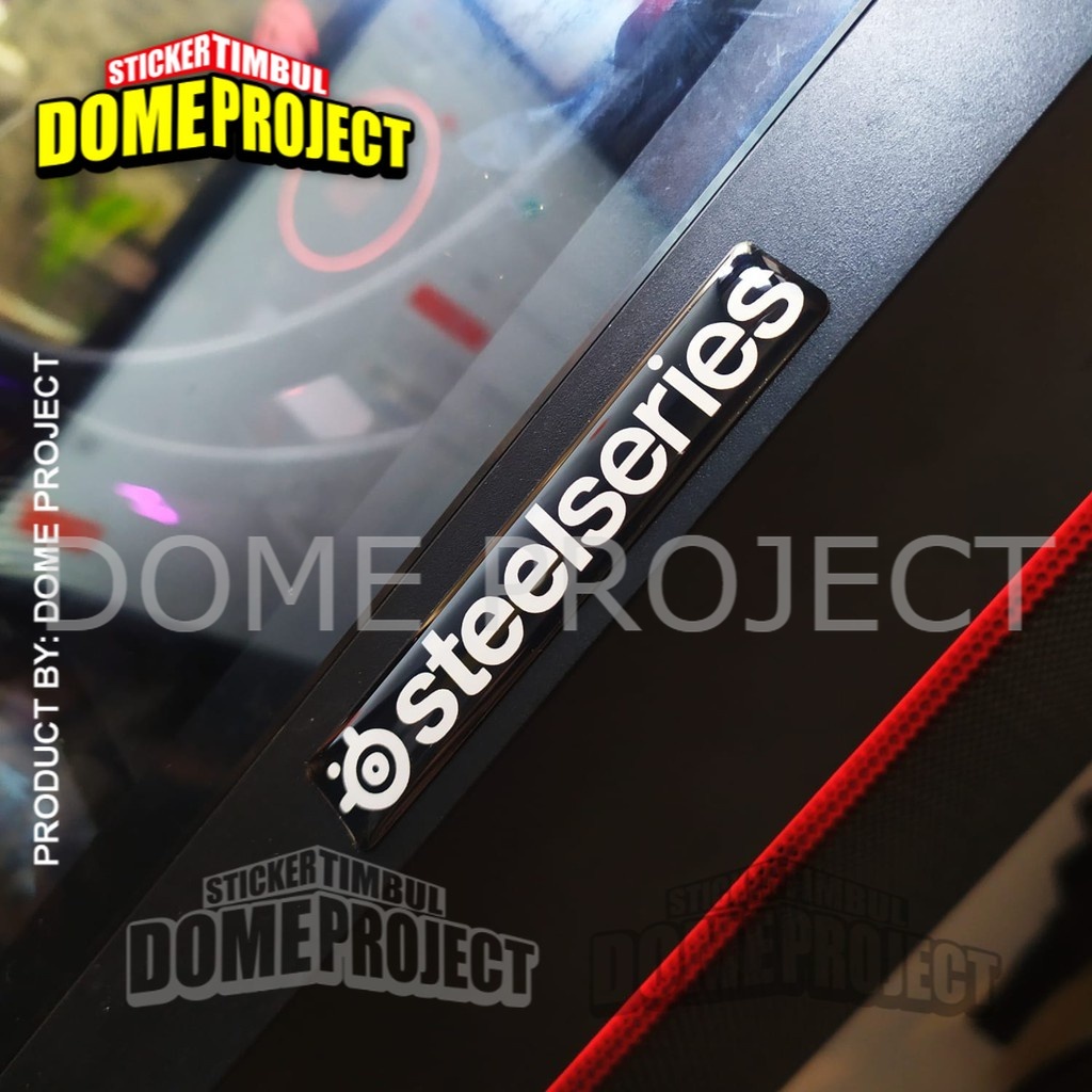 STIKER MOTOR EMBLEM STEEL SERIES STIKER RESIN TIMBUL LENTUR STICKER CASING PC