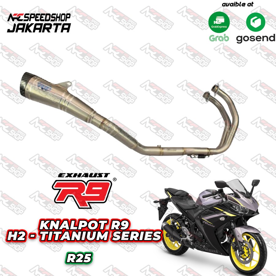 Knalpot R9 H2 New Titanium R25 / MT25 Fullsystem