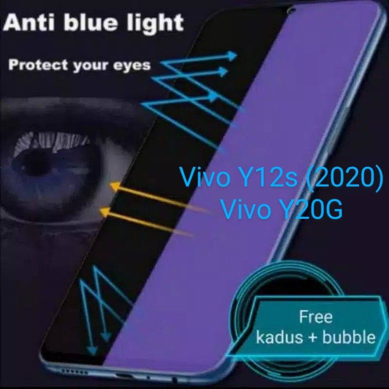 Vivo Y12S Y20G Antigores Antiblue Light Tempered Glass Screen Guard protector TG High Quality