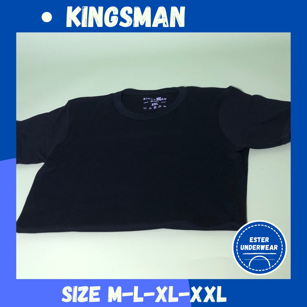 Kaos oblong O-Neck Kingsman SHO Hitam  ISI-1 PSC Bahan Fine Cotton