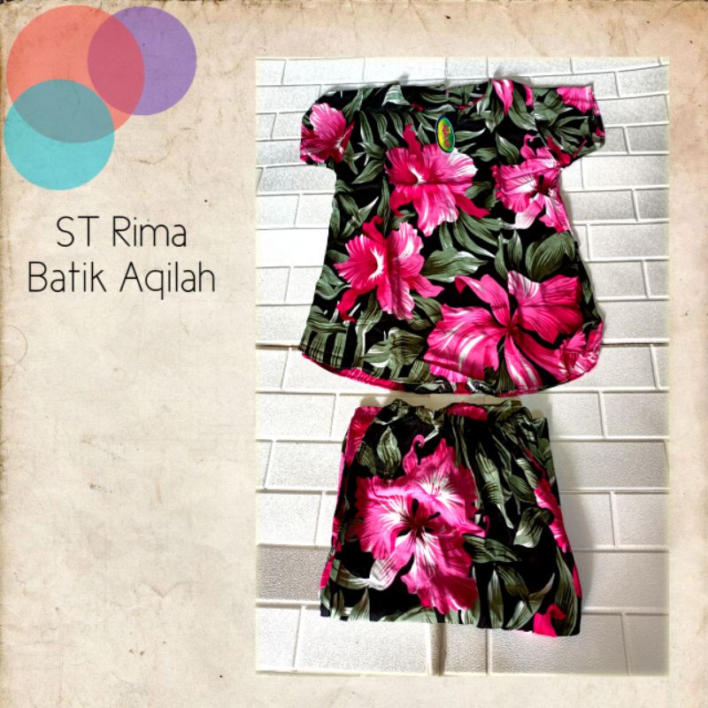 SIAKMP Baju tidur wanita Setelan Baju Tidur cewek celana pendek Rima ~ Batik Aqilah