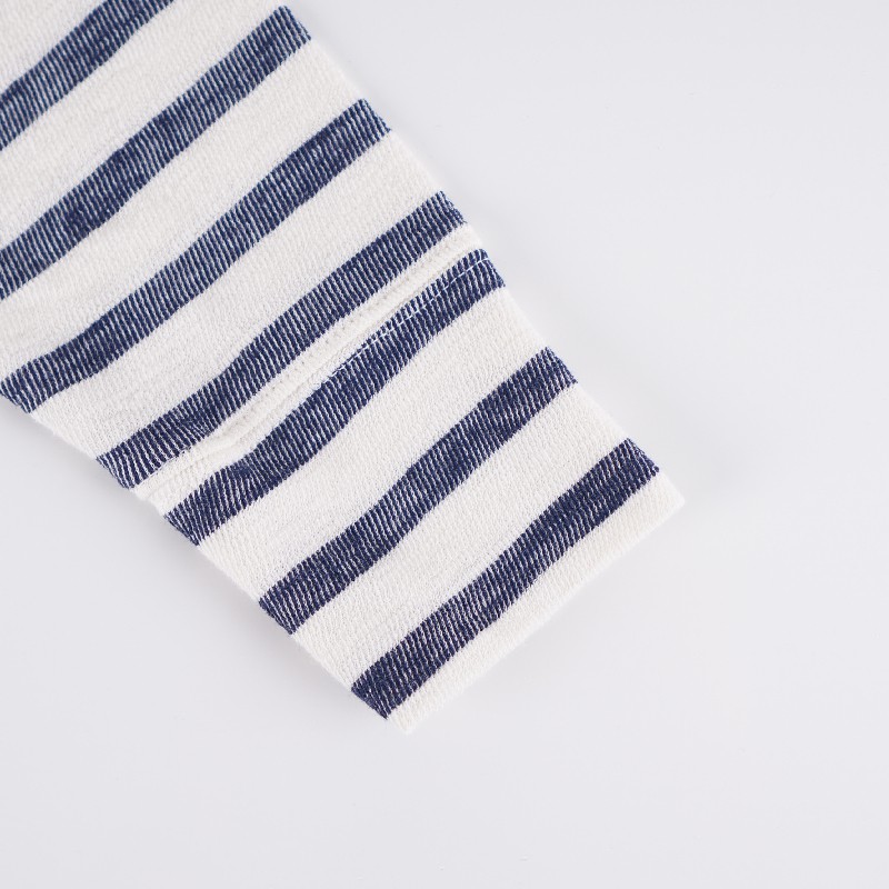 Hoodie wanita| Full zipper Slub Knit Relaxed Stripe-6