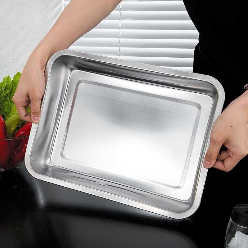 Nampan stainless persegi / nampan baki stainless / baking tray stainless 36cmx27cm
