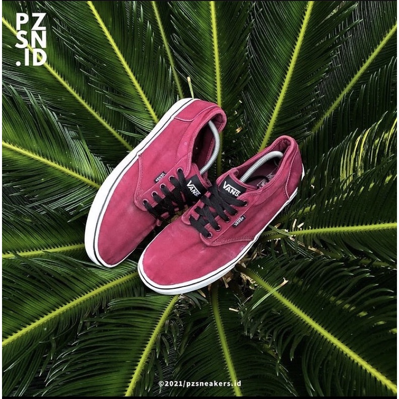Sepatu Sneakers Vans Atwood Maroon Second Original