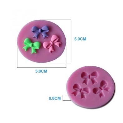 3D Silicone Mold Fondant Cake Decoration - 3 Cavities Bowknot