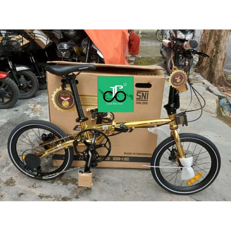 sepeda lipat 16" Element Troy 10 Gold Chromoly