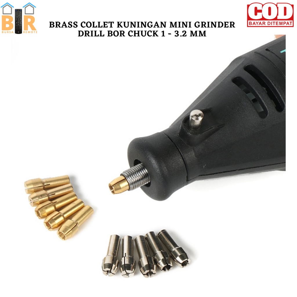 Chuck Mata Bor Mini Grinder Drill Brass Collet Kuningan 1 - 3,2mm