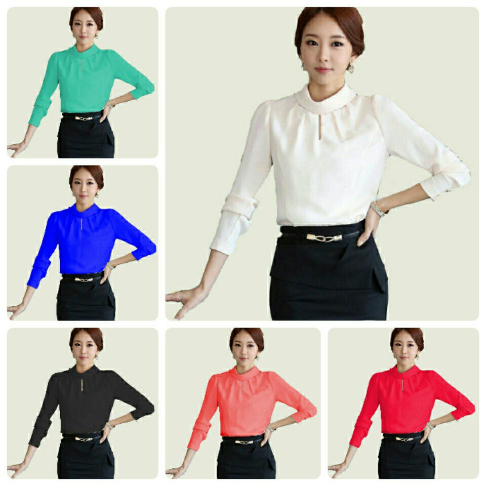 MONICA Atasan  Baju  Pakaian Blouse Model  Korea Blus Wanita  