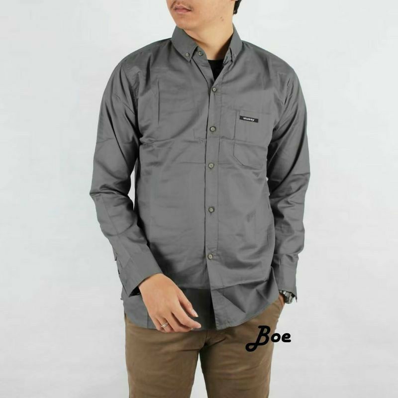 KEMEJA PRIA LENGAN PANJANG KATUN OXFORD KEMEJA POLOS SIZE M L XL KEMEJA PRIA PREMIUM