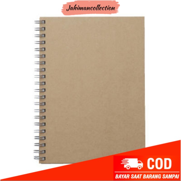 

✨ BISA COD ✨ Muji Double Ring Note Plain 80 Sheet / Notebook Polos - BEIGE, B5