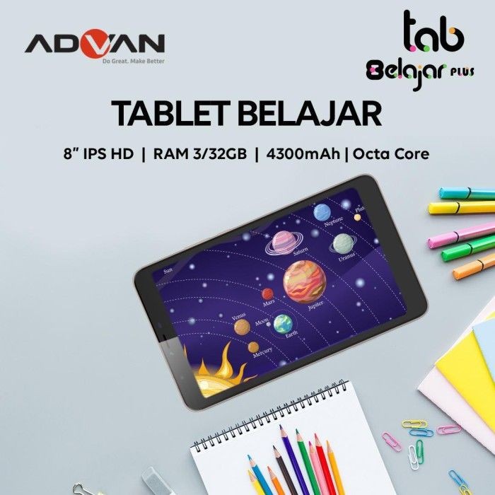 Advan Tab 8 Belajar Plus 3/32 Ram 3GB Internal 32GB Garansi Resmi