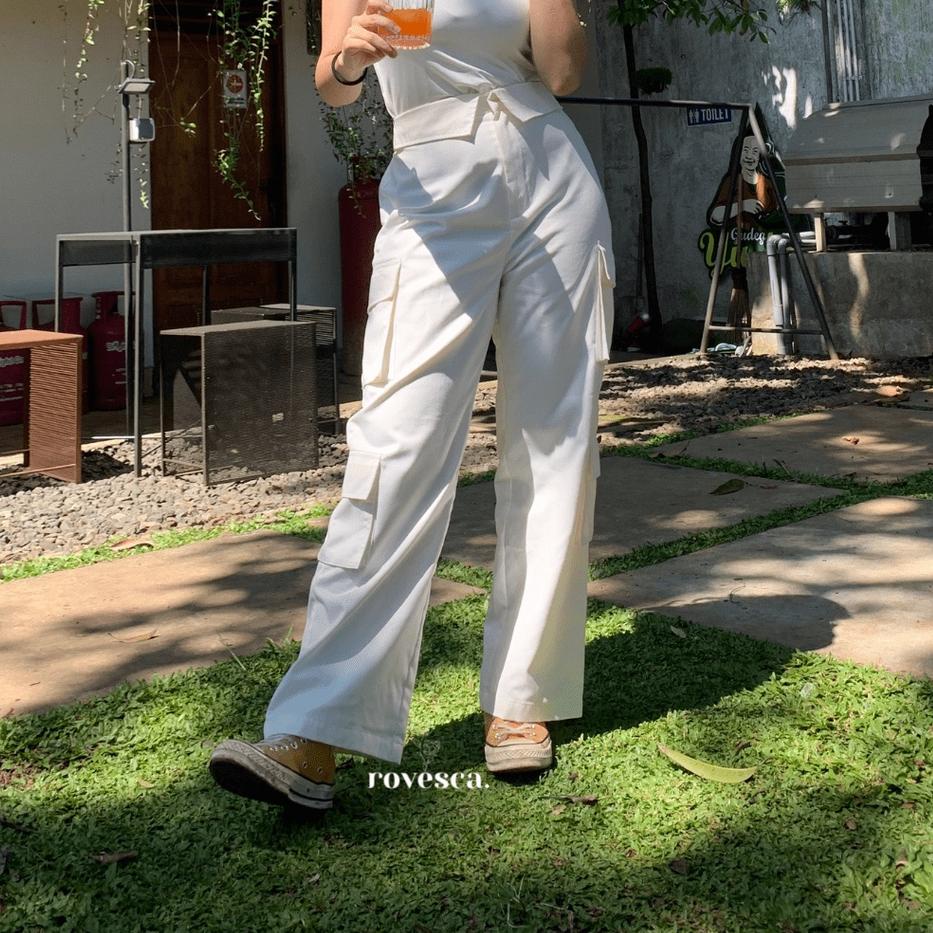 Stok Terbaru ROVESCA - YERI CARGO PANTS / Celana Kargo Double Saku