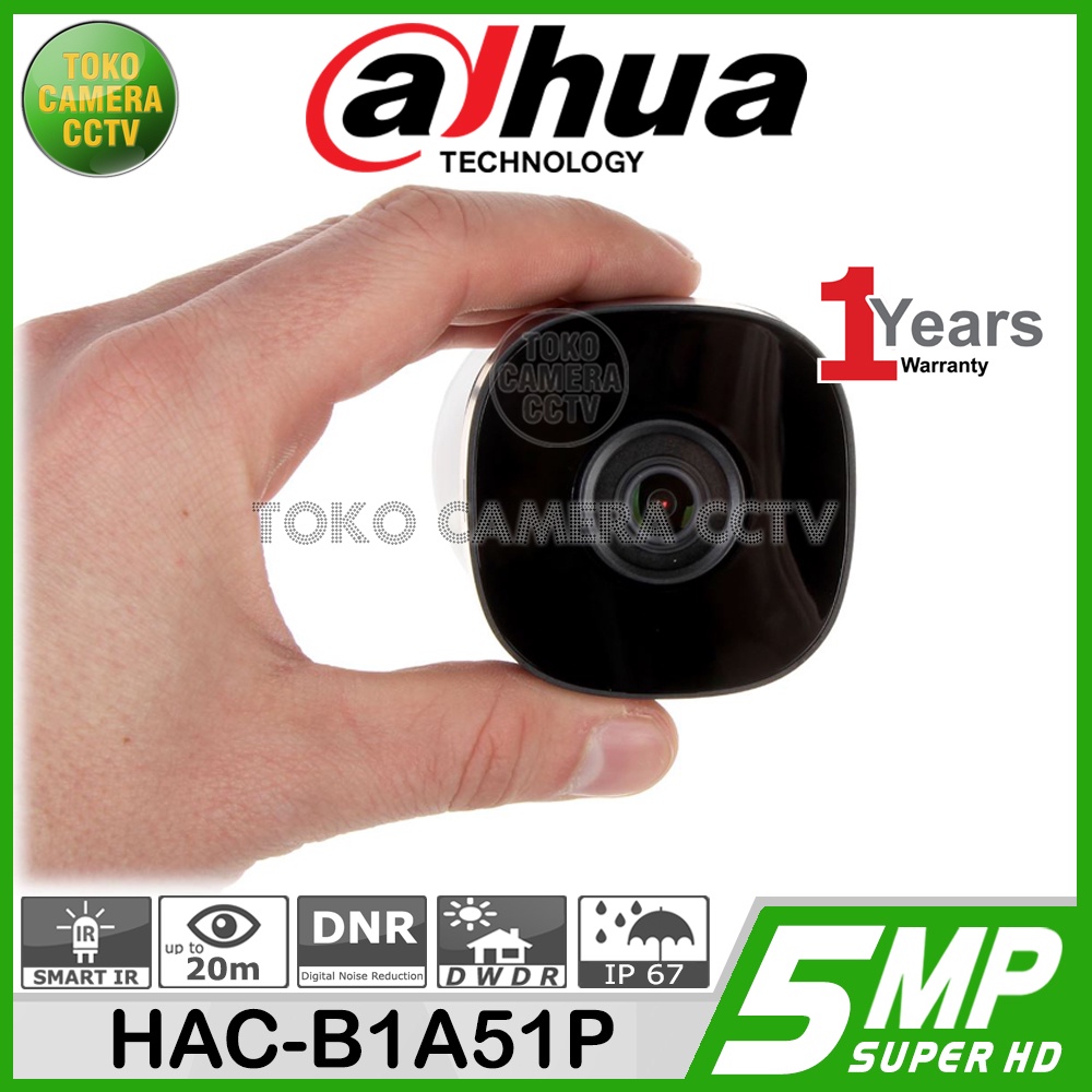 KAMERA CCTV OUTDOOR 5MP DAHUA HAC-B1A51P HDCVI CAMERA CCTV