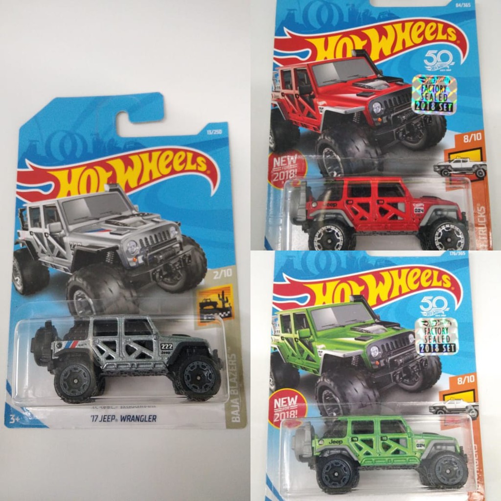 Hot Wheels 17 Jeep Wrangler HW Hot Trucks Baja Blazers Silver Hijau Merah Hotwheels Mobil mainan