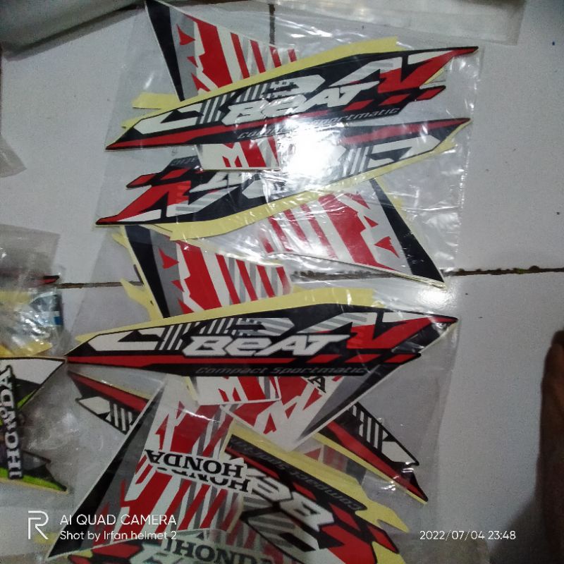 striping honda beat new 2021 2022 hitam list merah body standar berkualitas