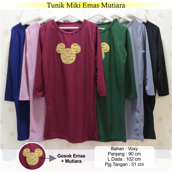 GOGOFASHION 483 Tunik Miki Emas Mutiara