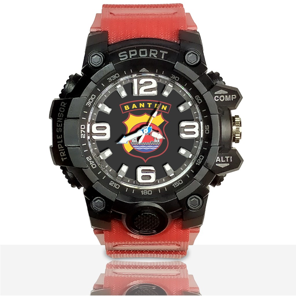 Jam Tangan Custom POLDA BANTEN Ruber- Water Resistant