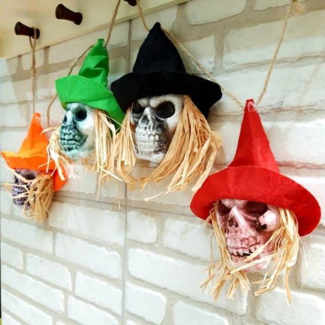 SLINGER TENGKORAK SET 4 WARNA WARNI AKSESORIES HALLOWEEN MURAH