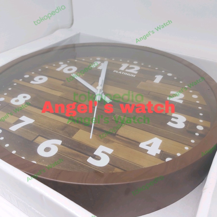 jam dinding motif kayu vintage plastic case murah