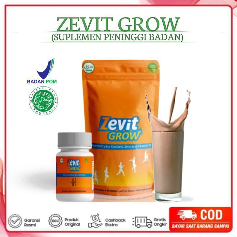 [ TERLARIS ] ZEVIT GROW SUSU – Susu Peninggi Badan Terlaris / susu penambah tinggi badan  / penambah