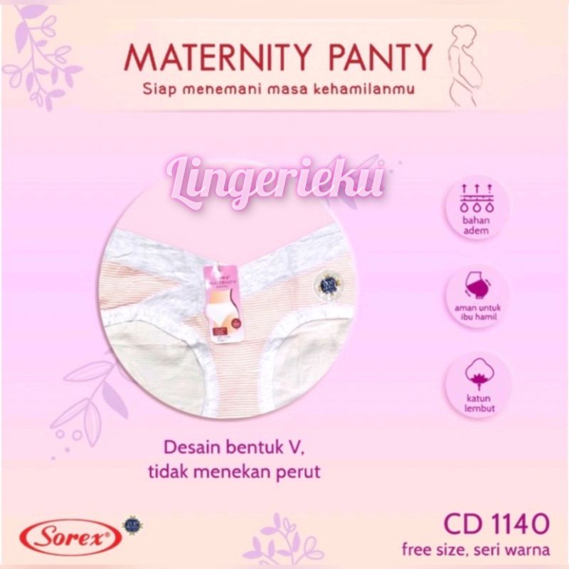 Sorex 1140 CD Celana Dalam Ibu Wanita Hamil Mini Cut Maternity Pants Motif Garis