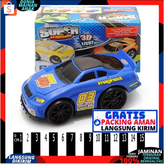 Mainan Anak Mobilan baterai Racing Sport Cars Polisi Bump And Go Ada Musik Dan Lampu Terbaru