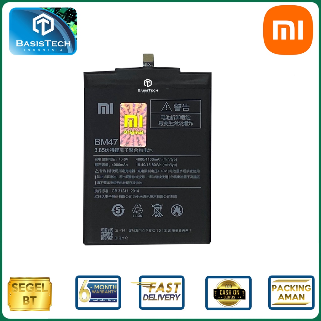 BATERAI XIAOMI REDMI 4X - REDMI 3 - REDMI 3S - REDMI 3 PRIME - REDMI 3 PRO - REDMI 3X - BM47 - ORI99 BEST QUALITY