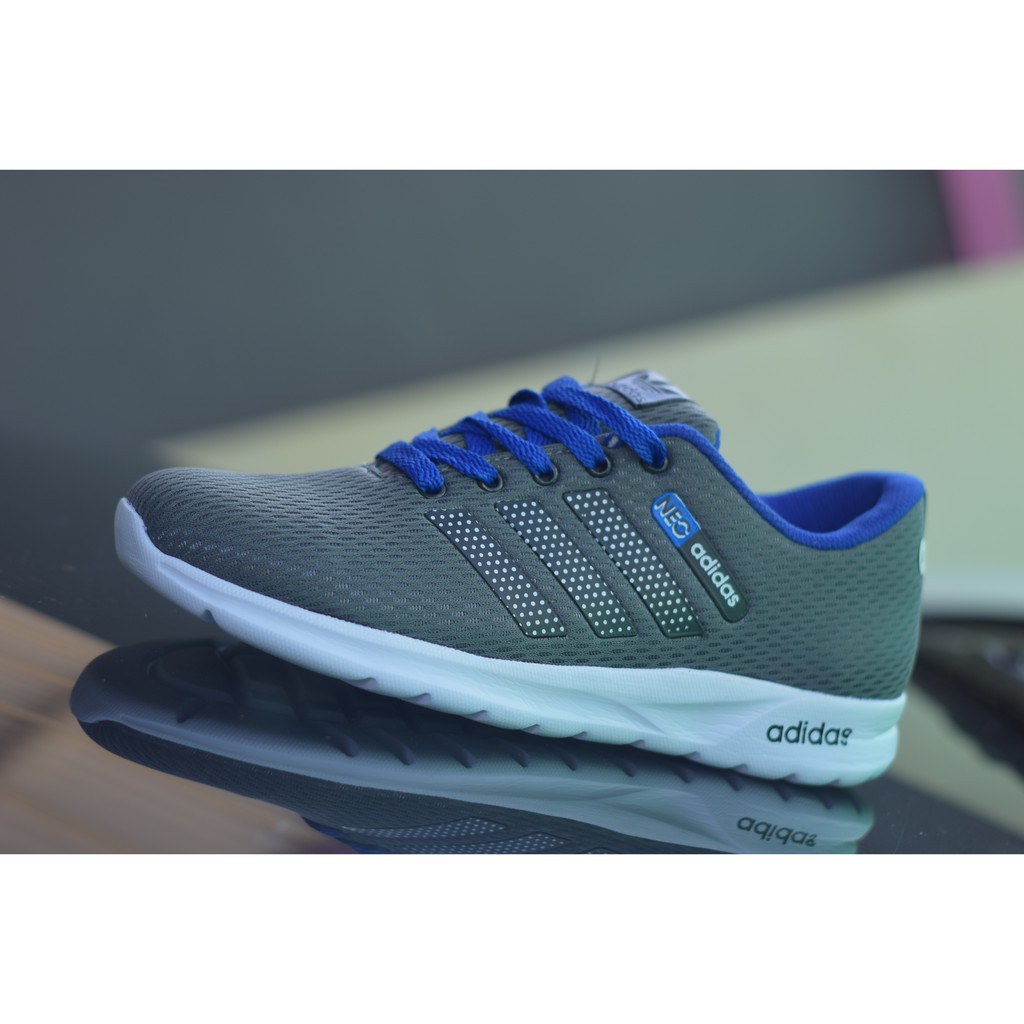 SEPATU ADIDAS NEO PRIA WANITA - ABU BIRU