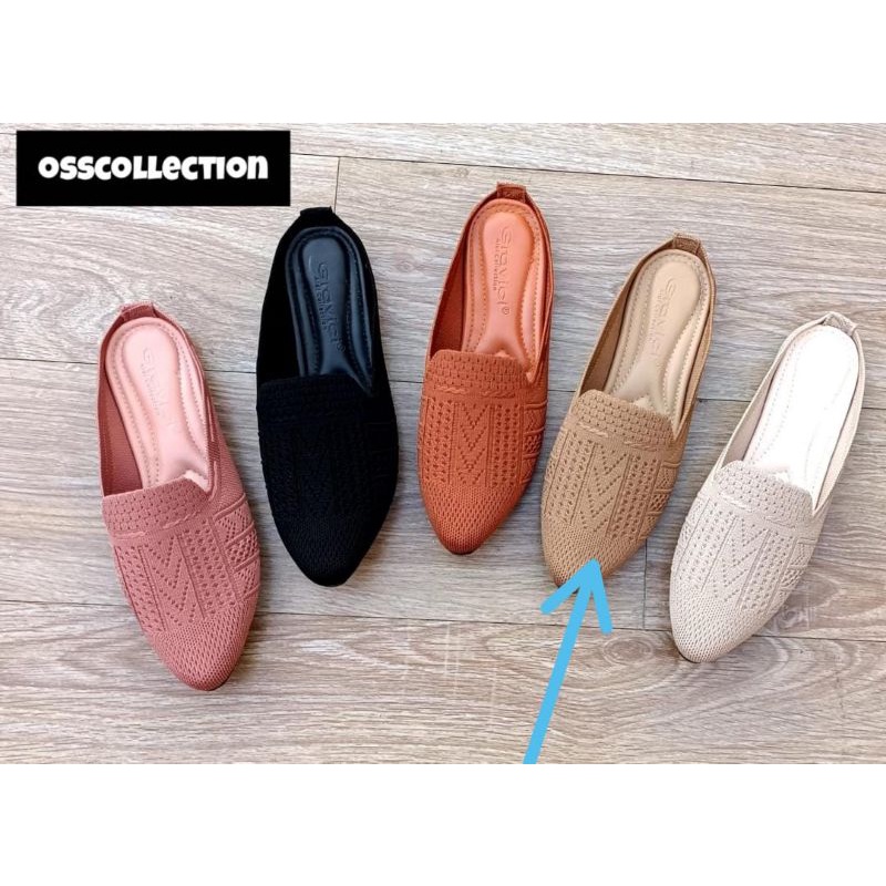 SEPATU SLOP FLAT RAJUT BY OSS