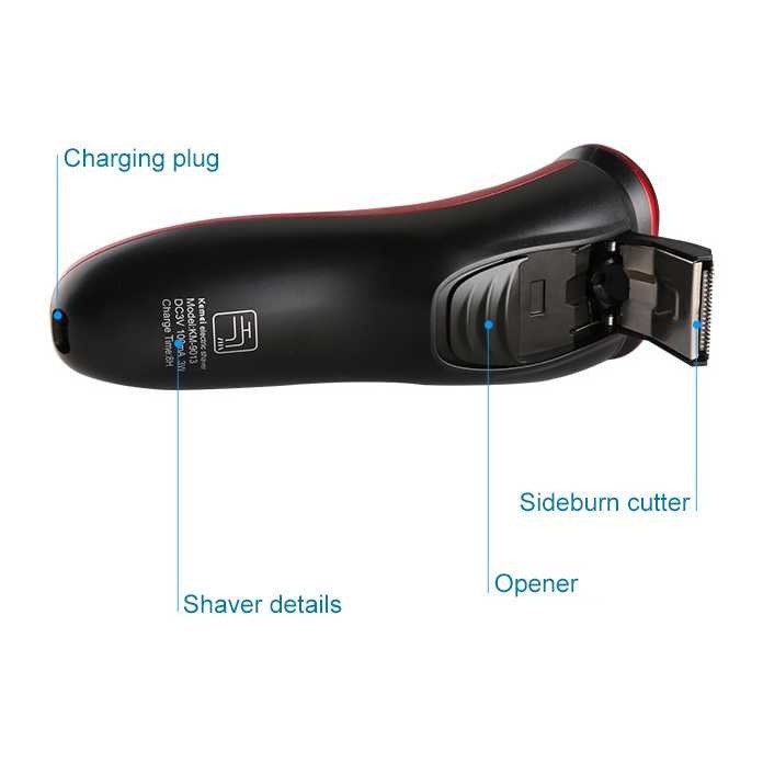 KEMEI KM-9013 Men Rechargeable Triple Floating Blade Shaver