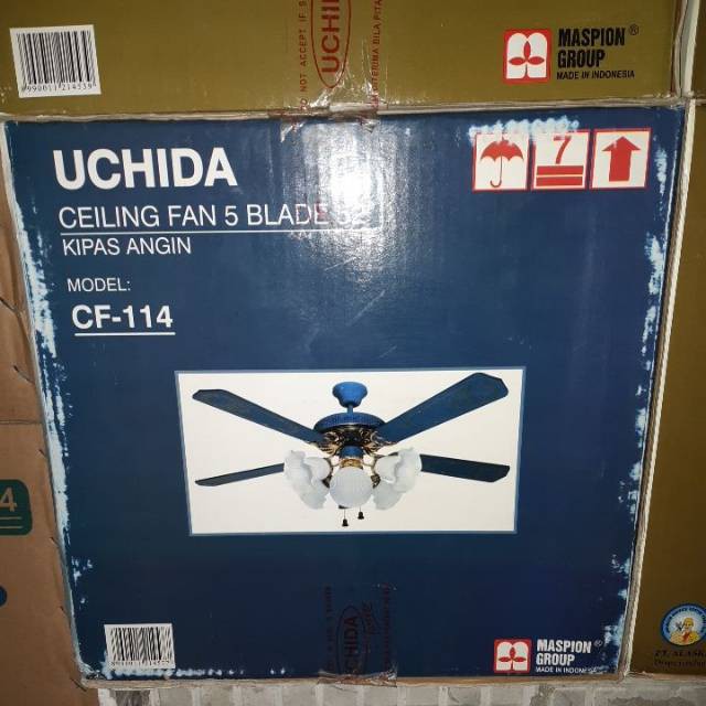 Ceiling Fan 52 inch Biru 5 Lampu Uchida CF 114