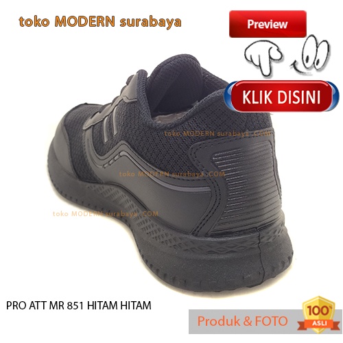 Sepatu pria sekolah casual sneakers tali PRO ATT MR 851 HITAM HITAM