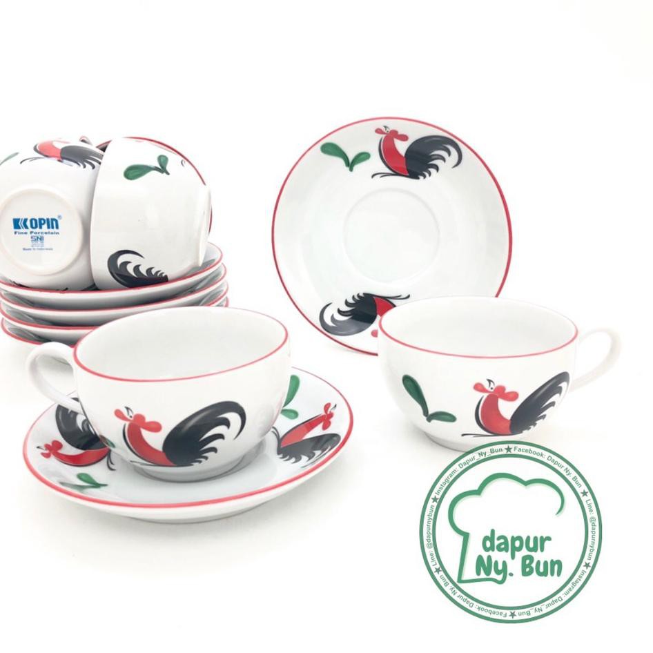 Numero Uno 0792 6 Pasang Cangkir Set Seri 8 Ayam Jago Seri 2 Cangkir Kopi Teh Shopee Indonesia