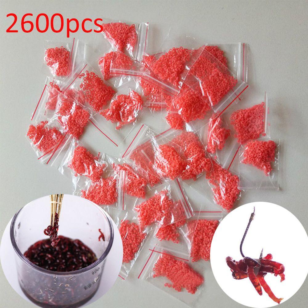 Suyo 2600PCS =13bags Red Fish Tackle Rubber Bands Hot Portable Tahan Lama Aksesoris Memancing