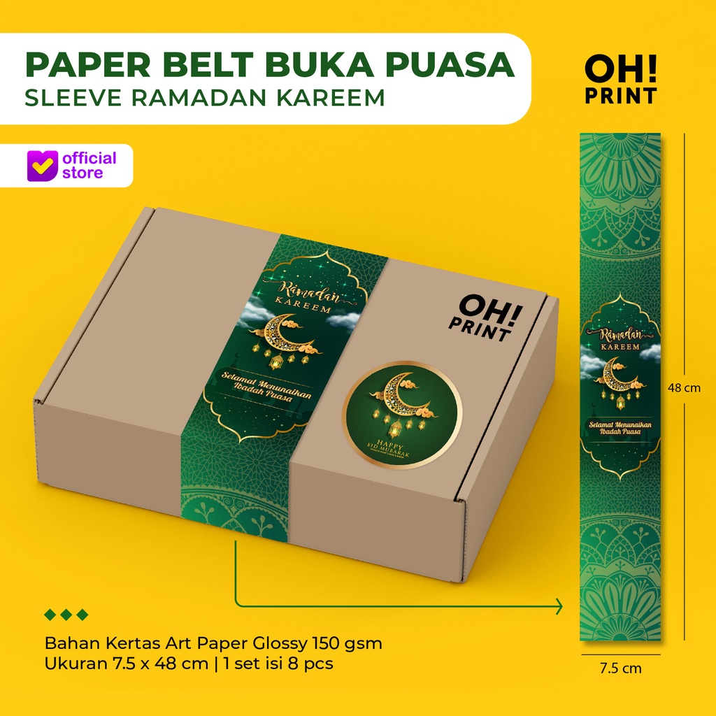 

32 PCS Paper Belt Buka Puasa | Paper Sleeve Ramadan Kareem | Sabuk Box Buka Puasa | Belt Hampers Ramadan Kareem | Paper Belt Ramadan Kareem