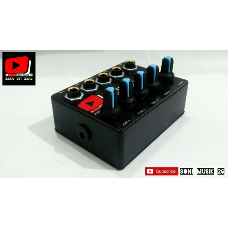 Mini Mixer 4 Channel 2 Output (Bisa Untuk Ke Soundcard V8) 9v